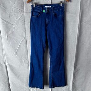 Flying Monkey Blue Flare Leg Jeans Size 28 Y3261 Double Button High Rise Denim
